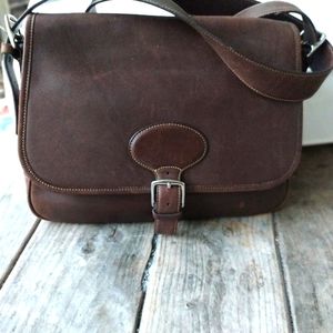 COACH Handbag Purse Hampton 7750 Brown Leather Crossbody Flap Messenger Bag. 